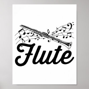 Flutist Musician   Flute Orchestra Gift Idee Poster