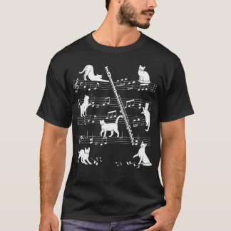 Flutist of fluitkatten voor kat liefhebbende fluit t-shirt