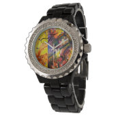 FLUTIST PORTRAIT/Venetiaans Masquerade Monogram Horloge (Gekanteld)
