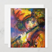 FLUTIST PORTRAIT/Venetiaanse Masquerade Aankondiging (Voorkant / Achterkant)
