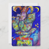 FLUTISTE EN BLEU Anniversaire Invitation (Devant)