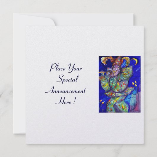 FLUTISTE EN BLEU Invitation de perle du Carnaval v (Dos)