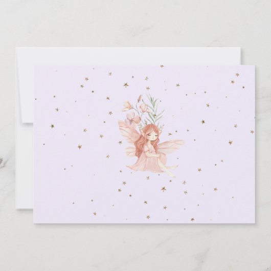 Flutter and Twirl Fairy princess Any Age BIrthday Kaart (Achterkant)
