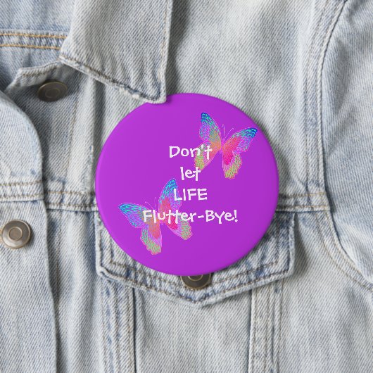 Flutter-Byes (violet) grote knop Ronde Button 4,0 Cm (In situ)