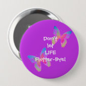 Flutter-Byes (violet) grote knop Ronde Button 4,0 Cm (Voorkant /achterkant)