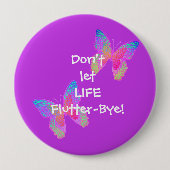 Flutter-Byes (violet) grote knop Ronde Button 4,0 Cm (Voorkant)
