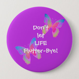 Flutter-Byes (violet) grote knop Ronde Button 4,0 Cm