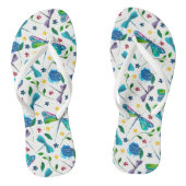 Flutter Dragonfly en Floral-Waterverf Teenslippers (Voetbed)