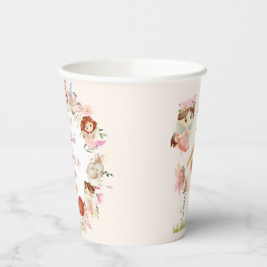 Flutter en Kronkel Fairy Garden Verjaardag Papieren Bekers (Links)