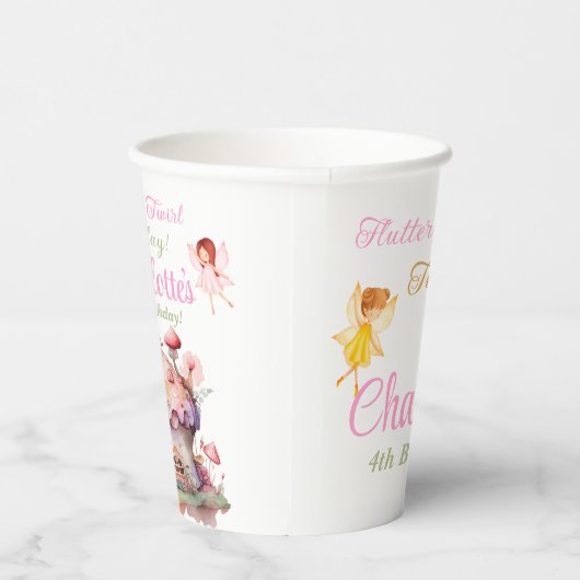 Flutter en Kronkel Fairy Verjaardagsfeestbekers Papieren Bekers (Rechts)