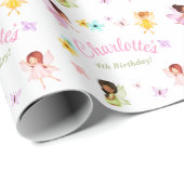 Flutter en Kronkel Fairy Verjaardagsfeestgeschenk  Cadeaupapier (Rol Hoek)