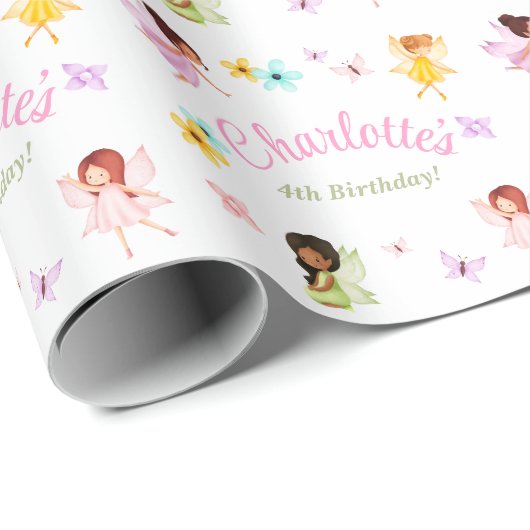 Flutter en Kronkel Fairy Verjaardagsfeestgeschenk  Cadeaupapier (Rol Hoek)