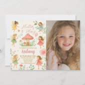 Flutter en spelen Fairy verjaardagsuitnodiging Kaart (Voorkant)