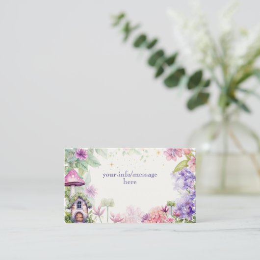 Flutter en twirl Fairy tuin waterverf verjaardag Informatiekaartje (Staand voorkant)