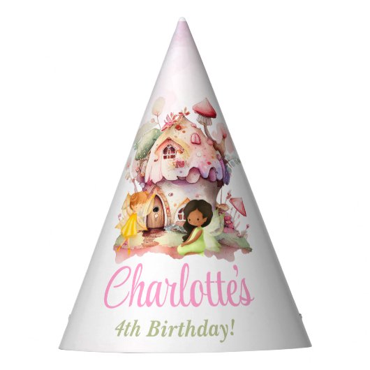 Flutter en Twirl Fairy Verjaardagsfeestje Pet Feesthoedjes (Voorkant)