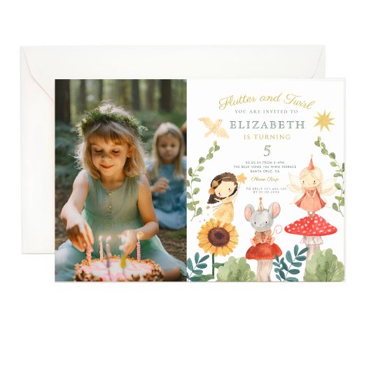 Flutter en twirl Foto Enchanted Fairy Verjaardag Kaart
