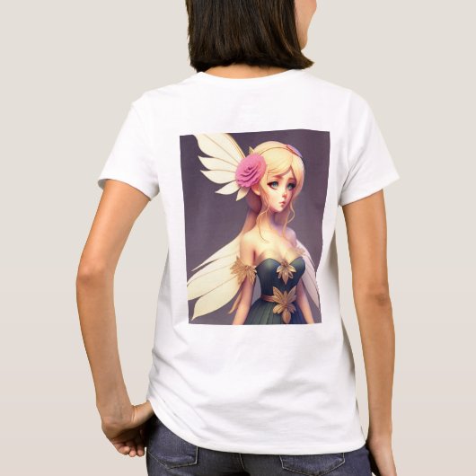 Flutter & Grace: Elegante vlinder T-shirt Design (Achterkant)