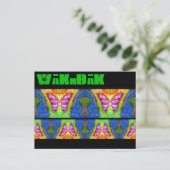 "Flutter Mural" gekleurd Briefkaart (Staand voorkant)