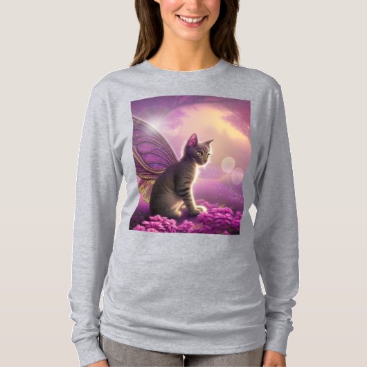 Flutter-Mytt-Kat ( LS-Shirt) T-shirt (Voorkant)