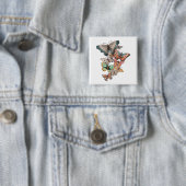 Flutter naar de lente vierkante button 5,1 cm (In situ)