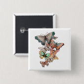 Flutter naar de lente vierkante button 5,1 cm (Voorkant /achterkant)