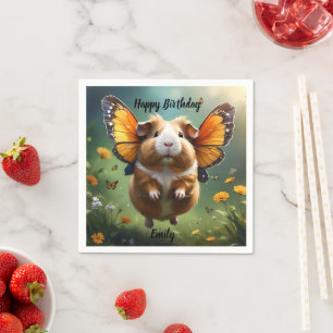 "Flutter Paws: De Cavia Neemt Zijn Vlugt" Servet
