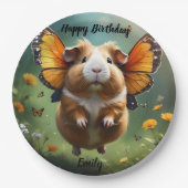 Flutter Paws: het cavia neemt de vlucht Papieren Bordje (Voorkant)