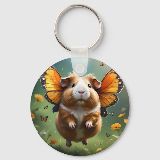 Flutter Paws: het cavia neemt de vlucht Sleutelhanger (Voorkant)