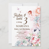 Flutter & twirl Tuin Fairy Floral Pixie Verjaardag Kaart (Voorkant)