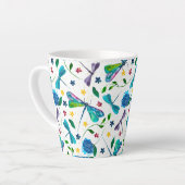 Flutter-Waterverf Dragonfly Garden Designer Latte Mok (Linkerhoek)