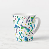 Flutter-Waterverf Dragonfly Garden Designer Latte Mok (Rechterhoek)