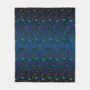 Flutterbies Fleece Dekbed (Navy Blue Mix) Deken