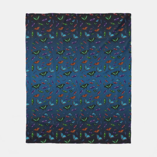 Flutterbies Fleece Dekbed (Navy Blue Mix) Deken (Voorkant)