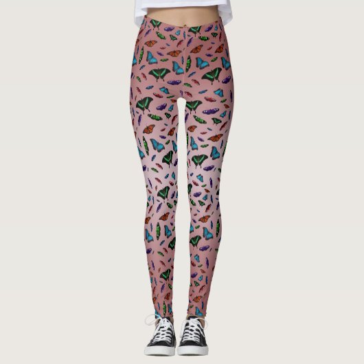 Flutterbies Leggings (Stamroze mix) (Voorkant)
