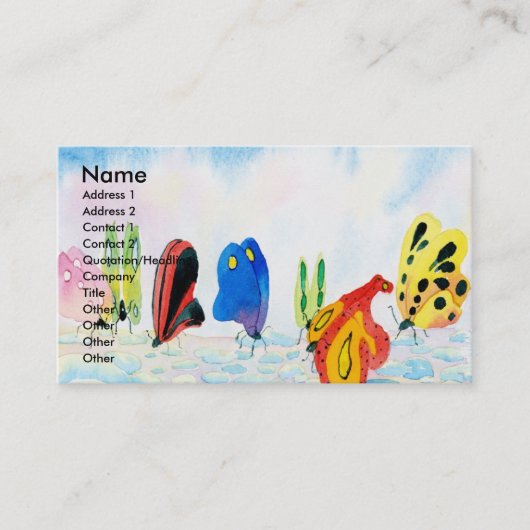 Flutterbies Visitekaartjes (Voorkant)