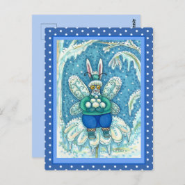 FLUTTERBUN WINTER WONDERLAND, FUNNY BUNNY RABBIT BRIEFKAART