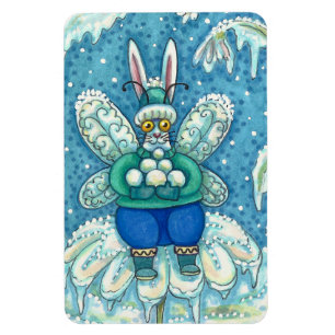 FLUTTERBUN WINTER WONDERLAND, FUNNY BUNNY RABBIT MAGNEET