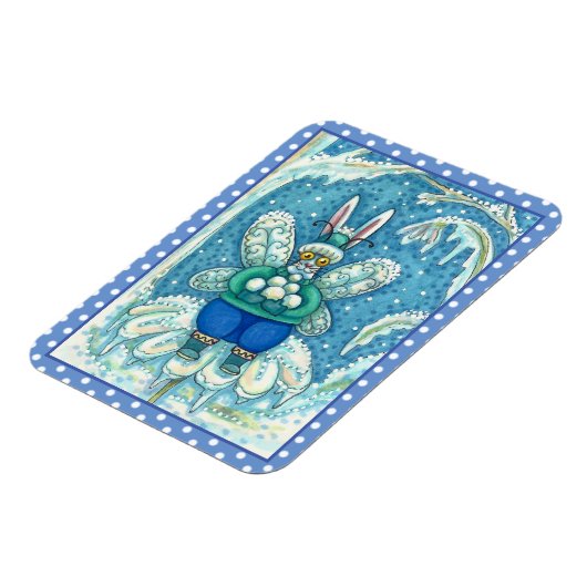 FLUTTERBUN WINTER WONDERLAND, FUNNY BUNNY RABBIT MAGNEET (Linkerzijde)