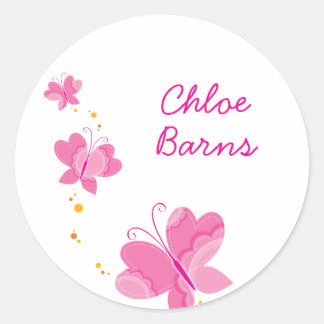 FLUTTERBY BUTTERFLIES : reeks drie 1 Ronde Sticker