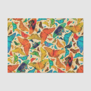 Flutterby Day Butterflies on Beige Tissuepapier