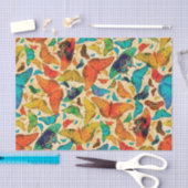 Flutterby Day Butterflies on Beige Tissuepapier (Craft)