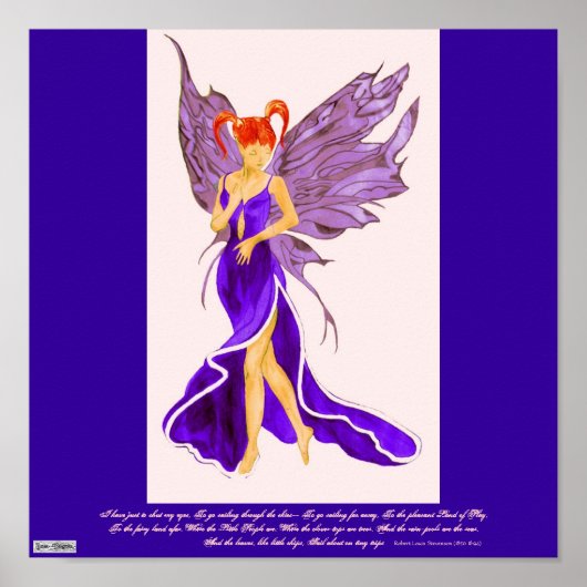 Flutterby Fae (Damson) Poster (Voorkant)