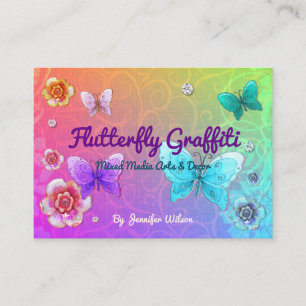 Flutterby Graffiti Jeweled ARTIST VENDOR SHOP Visitekaartje