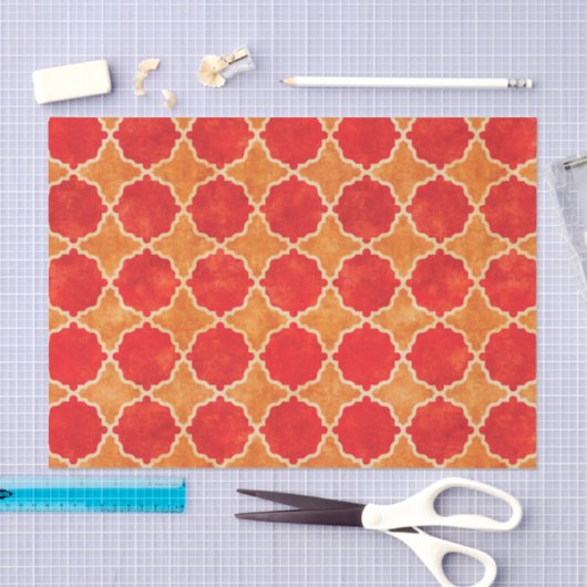 Flutterby Herfst Geometric Red Tissuepapier (Craft)