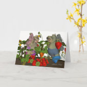 Flutterby Hippo, kleine fee nijlpaard folk, in str Kaart (Gele Bloem)