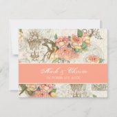 Flutterbyes in Rozen Elegant Wedding RSVP Card (Voorkant)