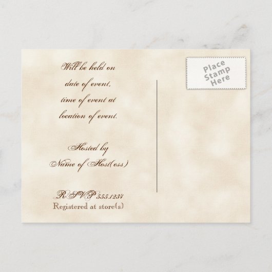 Flutterbyes n Rozen Elegant Vrijgezellenfeest Brie Uitnodiging Briefkaart (Achterkant)