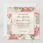 Flutterbyes 'n Rozen Elegante bruiloft - Pink-Lav Kaart (Achterkant)