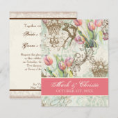 Flutterbyes 'n Tulips Élégante invitation de maria (Devant / Derrière)