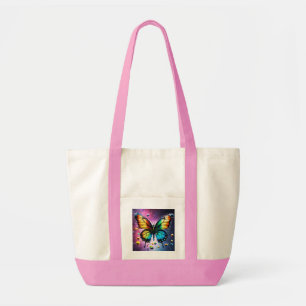 Flutterende Elegantie: Uitstekende Vlinder Gedrukt Tote Bag